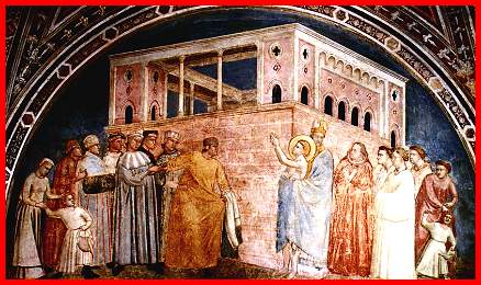Giotto, ciclo di san Francesco: La rinuncia agli averi (Assisi, Basilica Superiore)